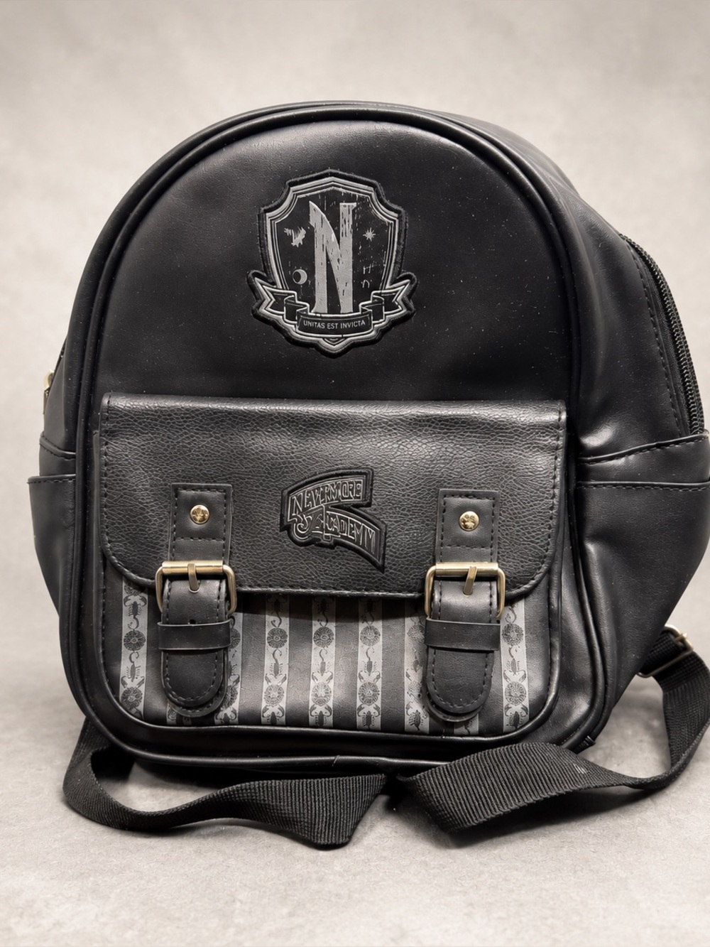 Nevermore Academy Wednesday Addams Black Mini Backpack Gothic